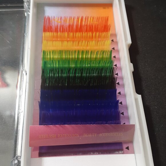 NEW! Multicolor Eyelashes - 20mm - 6 Colors - Eyelash Extensions - Lot of 2 SETS - Picture 2 of 10